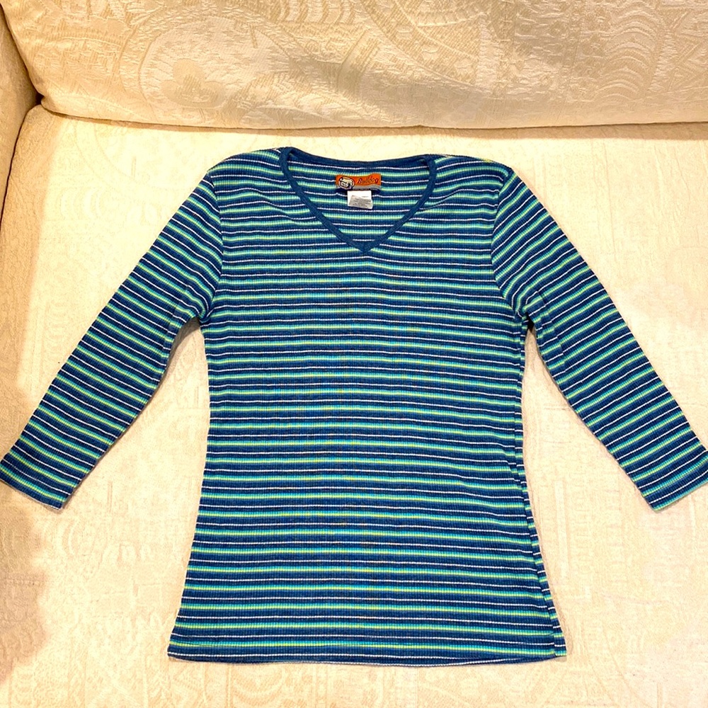 Bulldog 3/4 Sleeve Striped Tee